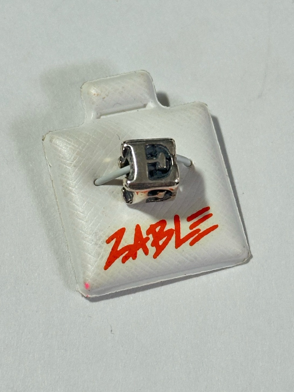 NWT Zable 925 Sterling ‘E’ Initial Letter Pandora Style Spacer Bead Charm